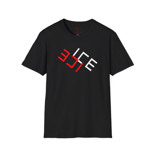 ICE Typography T-Shirt — Minimal Red & Gray Geometric 'ICE' Design