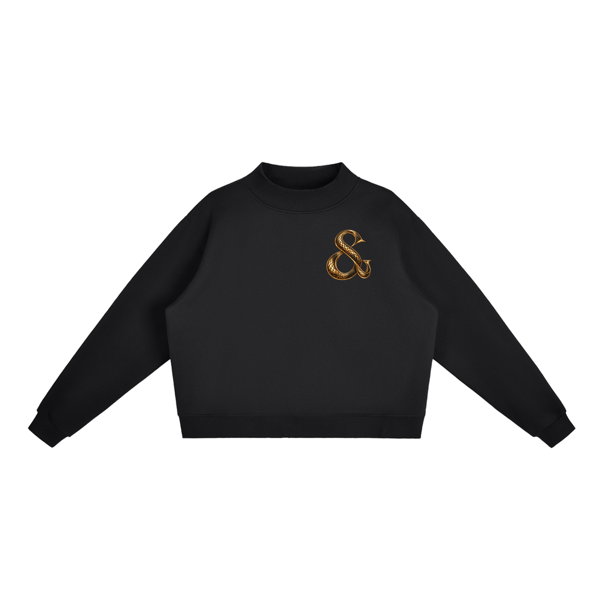 godsandgold,CORE,sweatshirt,mockneck,fleece,black,streetwear,luxurystreetwear,minimaliststreetwear,menswear,layering