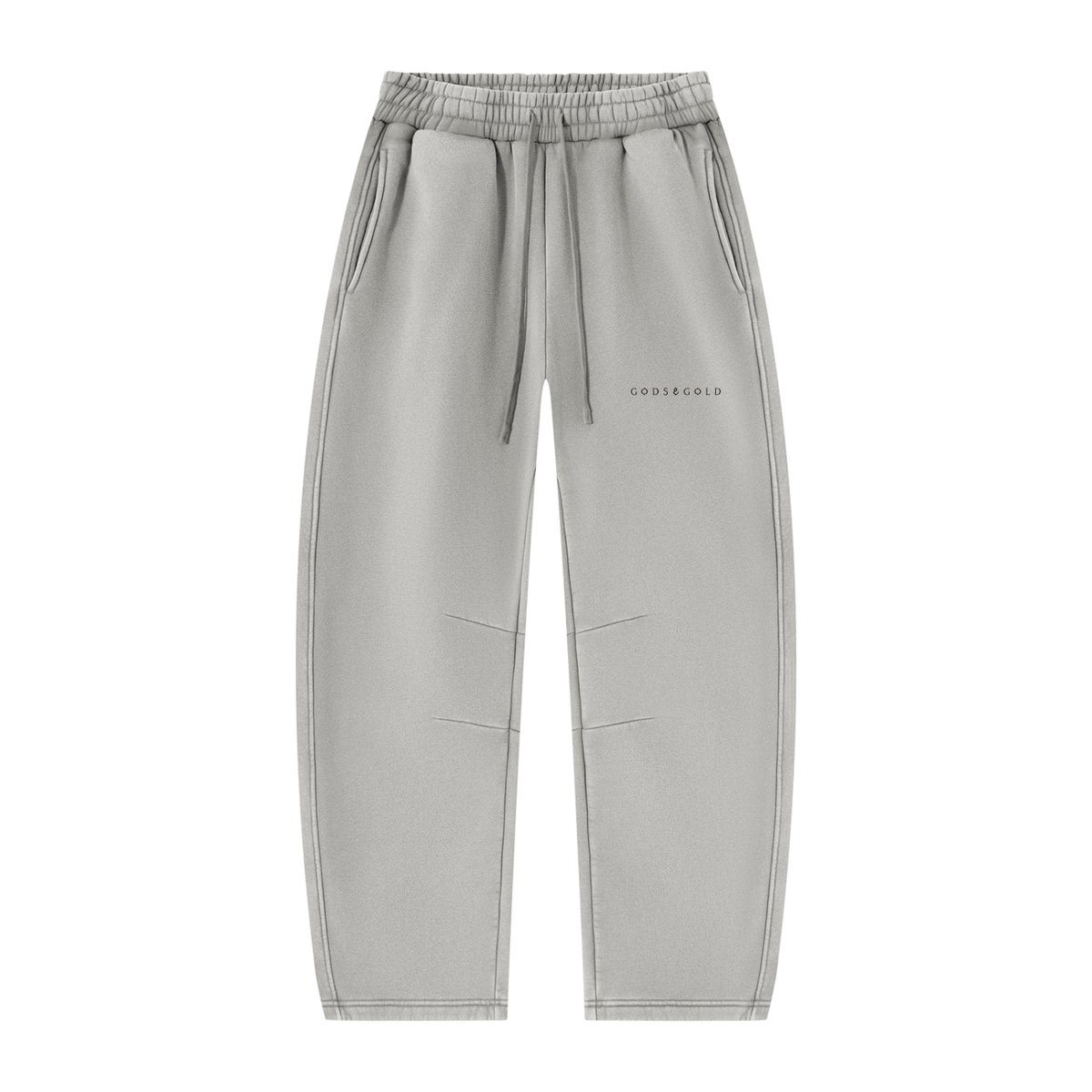 godsandgold,Ashen,sweatpants,barrelleg,washed,lightgray,pleated,drawstring,streetwear,luxurystreetwear,unisex