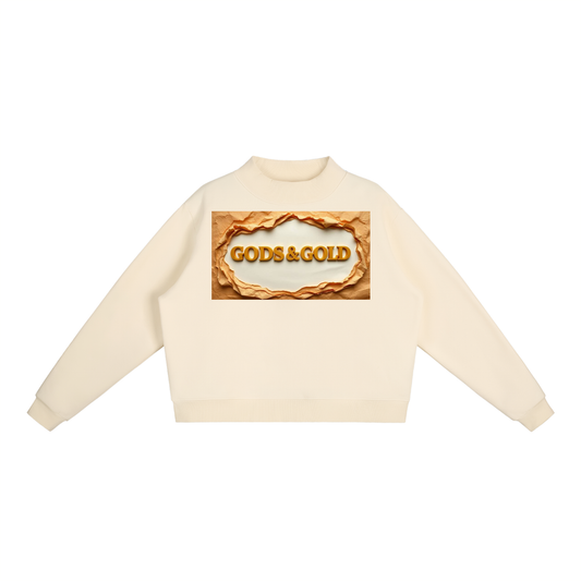 Essential Fleece Mock-Neck Crew Sweatshirt