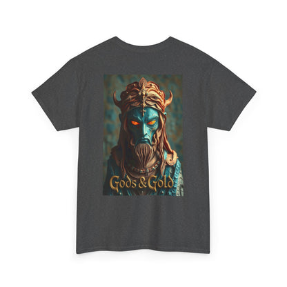 Gods & Gold Graphic Tee for Mythology Lovers, Unisex Heavy Cotton Shirt, Unique Top, Casual Wear, Gift for Comic Fans, Festival Apparel