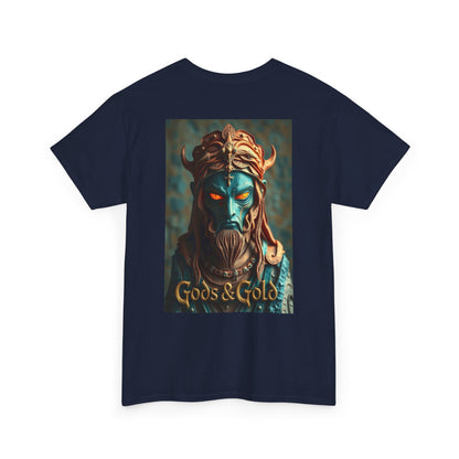 Gods & Gold Graphic Tee for Mythology Lovers, Unisex Heavy Cotton Shirt, Unique Top, Casual Wear, Gift for Comic Fans, Festival Apparel