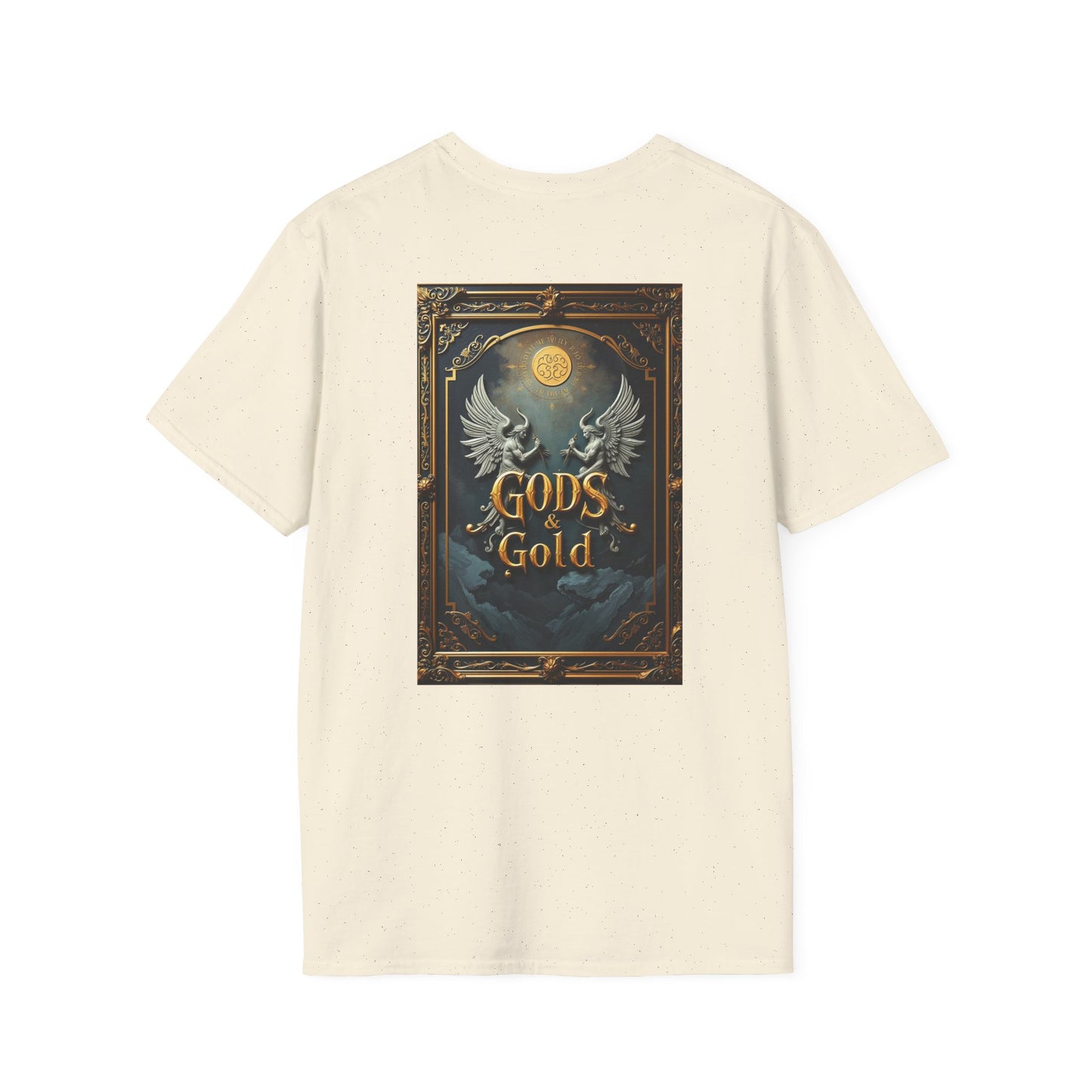 Vintage Style Unisex Softstyle T-Shirt | Gods Gold Graphic Tee, Gift for Gamers, Casual Wear, Spirit Shirt, Unique Art Tshirt