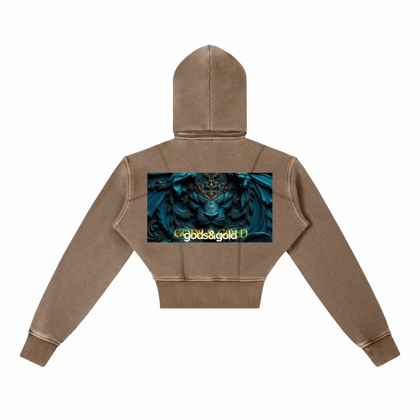 Vintage Washed Cropped Fleece Hoodie